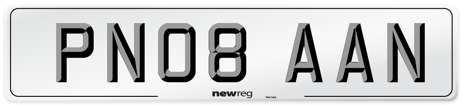 PN08 AAN Number Plate from New Reg